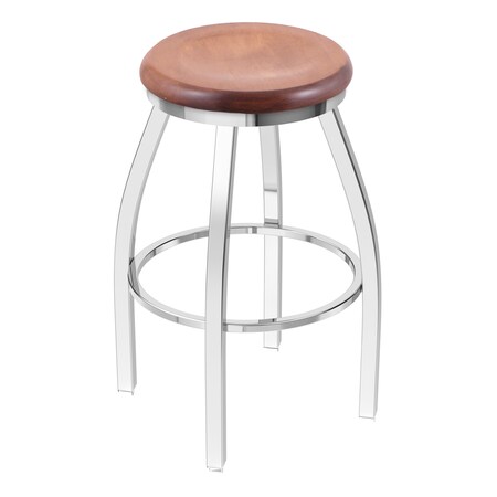 Holland Bar Stool Co 36" Swivel X-Tall Bar Stool, Chrome Finish, Med Maple Seat 80236CHMedMpl